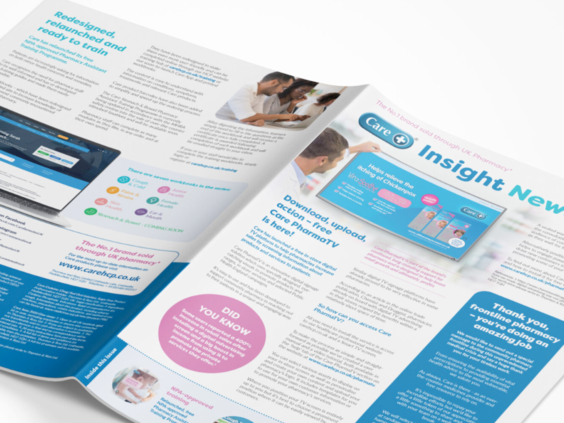 Care+ medicines Pharmacy Insights newsletter design